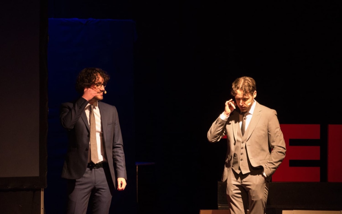 Clément Geynet and Enzo Donati on stage at TEDx